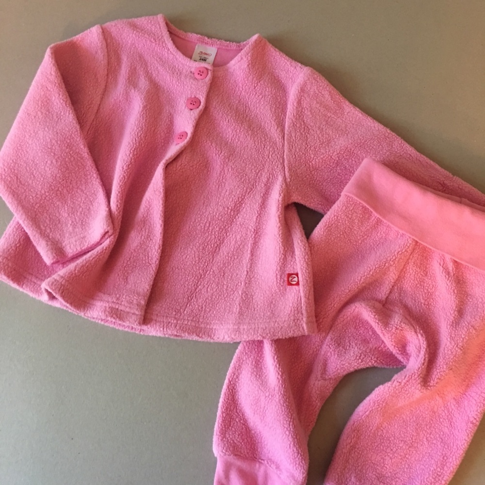 Zutano 2-piece fleece outfit top bottom set